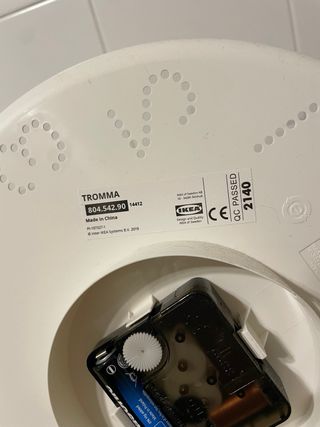 Reloj de pared Ikea Blanco y Transparente