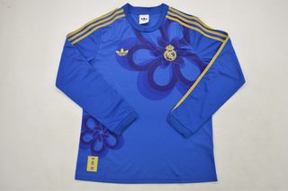 Camiseta Adidas Real Madrid Floral Azul Dorada