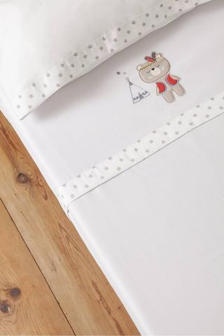 Sábanas Cuna Interbaby Tipi Oso Blanco