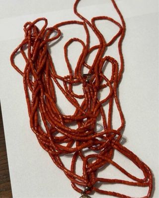 Girocollo 10 fili Corallo rosso VERO