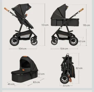 Cochecito LIONELO Amber 2 en 1 Gris