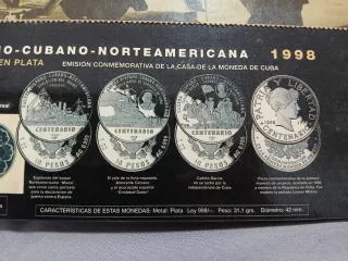 Set Guerra Hispano-Americana Cubana plata