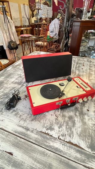 Giradischi Vintage USB Rosso Nero