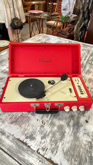 Giradischi Vintage USB Rosso Nero