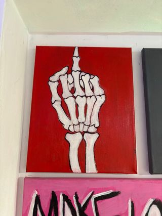 Conjunto 3 lienzos esqueleto manos