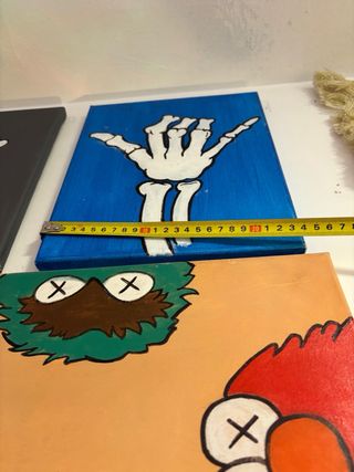 Conjunto 3 lienzos esqueleto manos