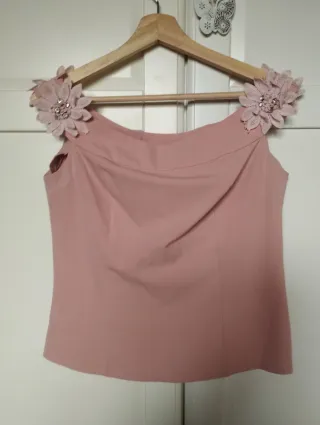 Top fiesta rosa palo flores