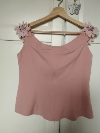 Top fiesta rosa palo flores