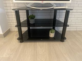 Mesa TV Cristal Negro Templado