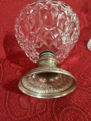 Porta caramelle cristallo e argento primi '900