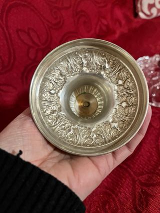 Porta caramelle cristallo e argento primi '900