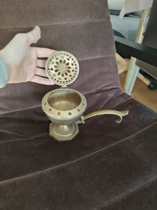 Pebetero latón años 60 incienso incensario