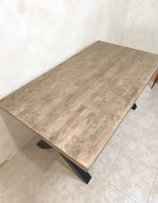 Mesa Comedor Industrial Madera y Metal