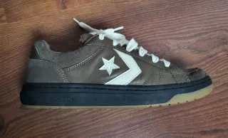 Zapatillas Converse piel unisex marrones y blancas