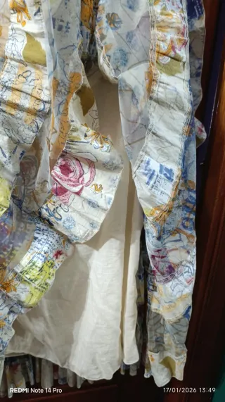 Falda gasa estampada volantes talla única