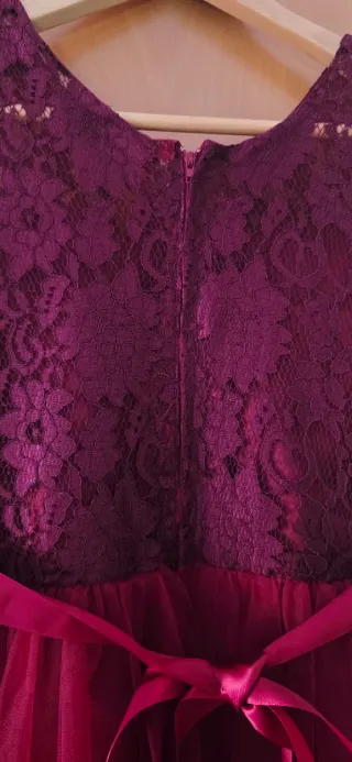 Vestido fiesta niña morado/rojo