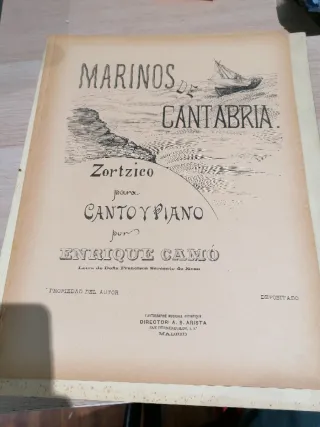 Partitura Marinos de Cantabria: Canto y Piano
