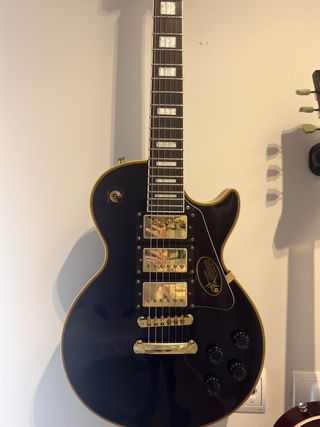 Guitarra Eléctrica Negra Estilo Les Paul