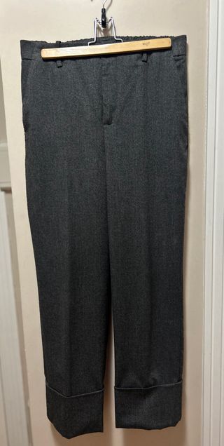 Pantalón recto mujer gris