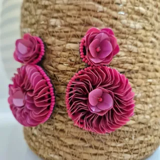 Pendientes Sevillana Rosas Flores
