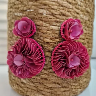 Pendientes Sevillana Rosas Flores