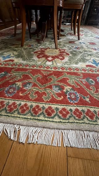 Alfombra de nudos de lana multicolor