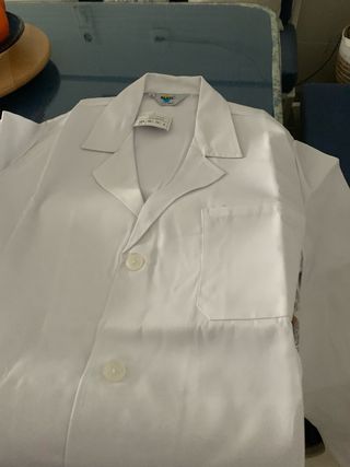 Bata blanca de manga larga unisex