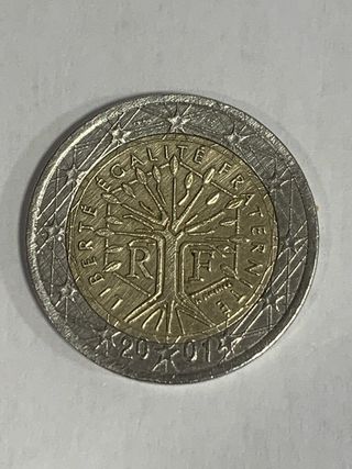 Moneda 2 Euros Francia 2001 con Errores