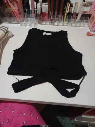 Top cruzado negro talla única