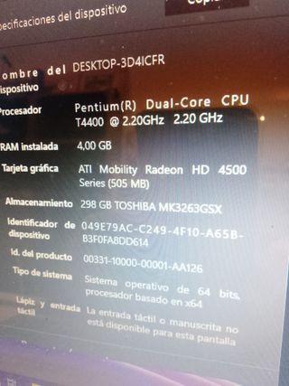PORTÀTIL ACER CPU DUALCORE-HDD 320GB-RAM 4GB-15"