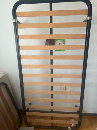 Somier 90cm Negro y Madera