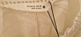 Blusa Zara bordada mujer blanco roto