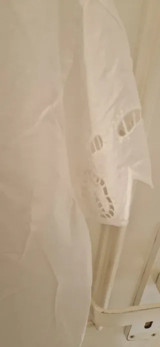 Blusa Zara bordada mujer blanco roto