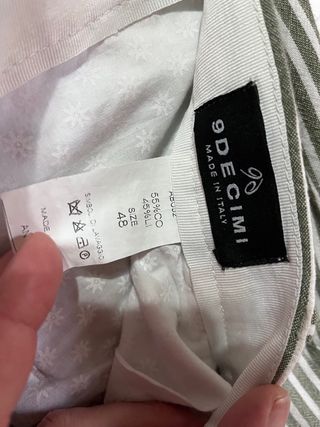 Pantaloni uomo righe verdi e bianche