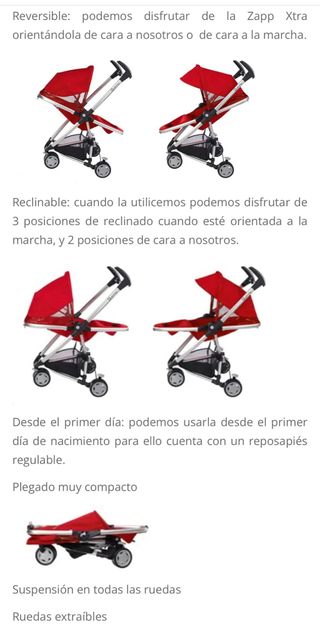 QUINNY ZAPP XTRA2 ROJA PLEGABLE LLUVIA-CESTA-BOLSA