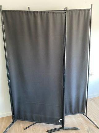 Biombo separador 3 partes negro