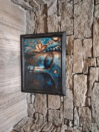 Cuadro Buda Piedra y Madera