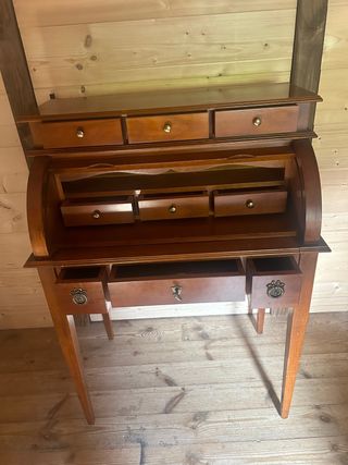 Escritorio bureau de persiana y madera palisandro