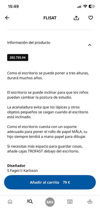 Mesa escritorio infantil regulable IKEA