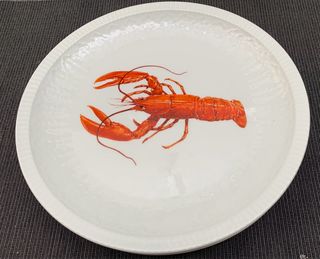 4 Platos Pontesa Cerámica Camarones Vintage