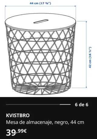 Cesto metálico negro Ikea KVISTBRO