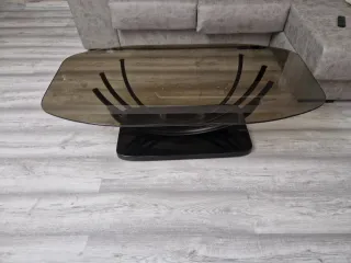 Mesa de centro moderna cristal y negro