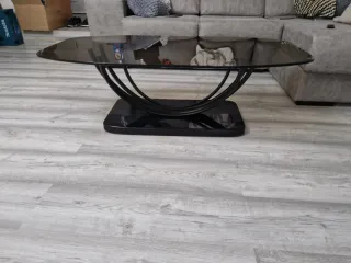 Mesa de centro moderna cristal y negro