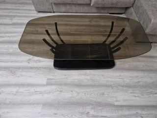 Mesa de centro moderna cristal y negro
