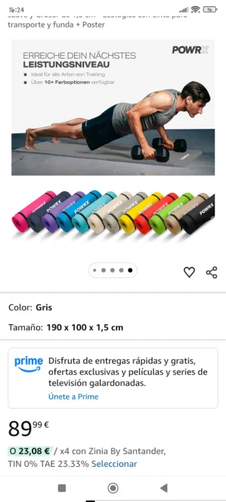 Powrx Esterilla Yoga Rosa