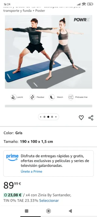 Powrx Esterilla Yoga Rosa
