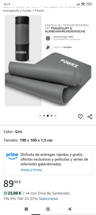 Powrx Esterilla Yoga Rosa