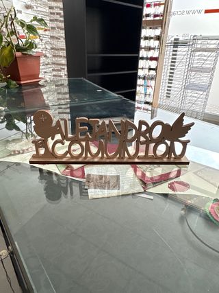 Cartel madera Comunión Alejandro