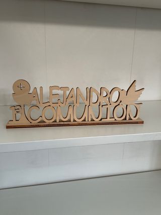 Cartel madera Comunión Alejandro