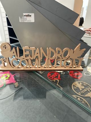 Cartel madera Comunión Alejandro